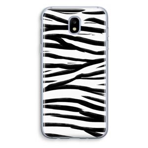 CaseCompany Zebra pattern: Samsung Galaxy J5 (2017) Transparant Hoesje