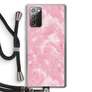 CaseCompany Abstract Painting Pink: Samsung Galaxy Note 20 / Note 20 5G Transparant Hoesje met koord