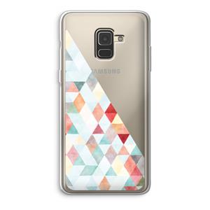 CaseCompany Gekleurde driehoekjes pastel: Samsung Galaxy A8 (2018) Transparant Hoesje