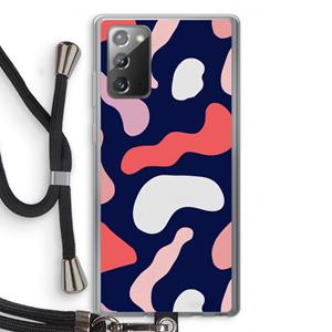 CaseCompany Memphis Shapes Pink: Samsung Galaxy Note 20 / Note 20 5G Transparant Hoesje met koord