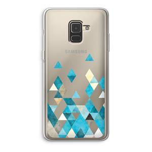 CaseCompany Gekleurde driehoekjes blauw: Samsung Galaxy A8 (2018) Transparant Hoesje
