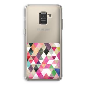 CaseCompany Gekleurde driehoekjes: Samsung Galaxy A8 (2018) Transparant Hoesje