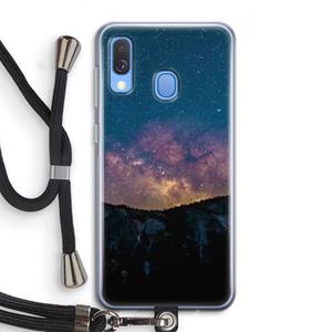 CaseCompany Travel to space: Samsung Galaxy A40 Transparant Hoesje met koord
