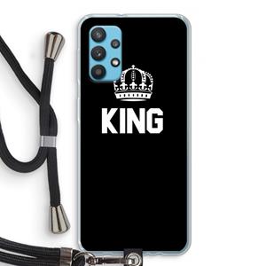 CaseCompany King zwart: Samsung Galaxy A32 4G Transparant Hoesje met koord