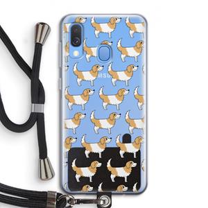 CaseCompany Doggy: Samsung Galaxy A40 Transparant Hoesje met koord