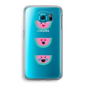 CaseCompany Smiley watermeloen: Samsung Galaxy S6 Transparant Hoesje