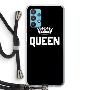 CaseCompany Queen zwart: Samsung Galaxy A32 4G Transparant Hoesje met koord