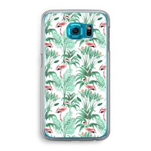 CaseCompany Flamingo bladeren: Samsung Galaxy S6 Transparant Hoesje
