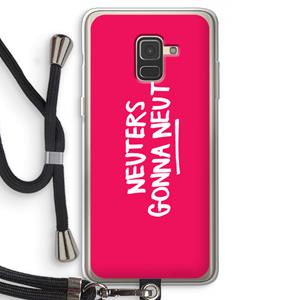CaseCompany Neuters (roze): Samsung Galaxy A8 (2018) Transparant Hoesje met koord