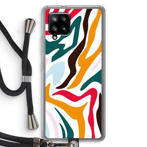 CaseCompany Colored Zebra: Samsung Galaxy A42 5G Transparant Hoesje met koord