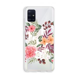 CaseCompany Hello in flowers: Galaxy A51 4G Transparant Hoesje
