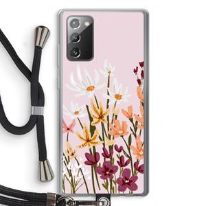 CaseCompany Painted wildflowers: Samsung Galaxy Note 20 / Note 20 5G Transparant Hoesje met koord