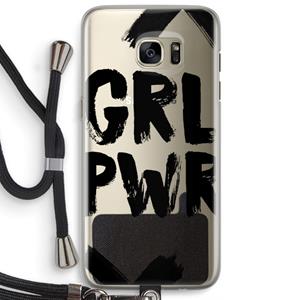 CaseCompany Girl Power #2: Samsung Galaxy S7 Edge Transparant Hoesje met koord
