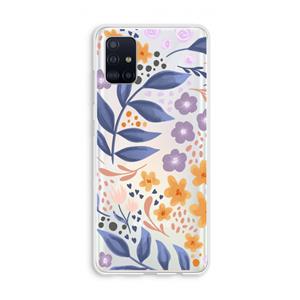 CaseCompany Flowers with blue leaves: Galaxy A51 4G Transparant Hoesje