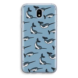 CaseCompany Narwhal: Samsung Galaxy J5 (2017) Transparant Hoesje
