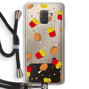 CaseCompany Chicken 'n Fries: Samsung Galaxy A8 (2018) Transparant Hoesje met koord