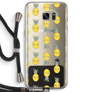 CaseCompany Ananas: Samsung Galaxy S7 Edge Transparant Hoesje met koord