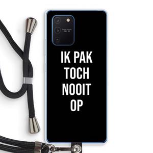 CaseCompany Ik pak nooit op - Zwart: Samsung Galaxy Note 10 Lite Transparant Hoesje met koord