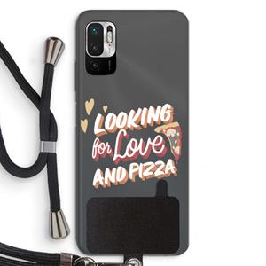 CaseCompany Pizza is the answer: Xiaomi Redmi Note 10 5G Transparant Hoesje met koord