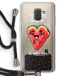 CaseCompany One In A Melon: Samsung Galaxy A8 (2018) Transparant Hoesje met koord