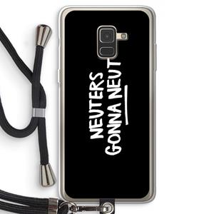 CaseCompany Neuters (zwart): Samsung Galaxy A8 (2018) Transparant Hoesje met koord