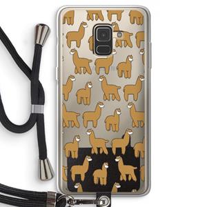 CaseCompany Alpacas: Samsung Galaxy A8 (2018) Transparant Hoesje met koord