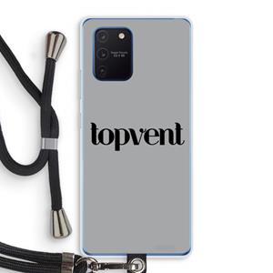CaseCompany Topvent Grijs Zwart: Samsung Galaxy Note 10 Lite Transparant Hoesje met koord
