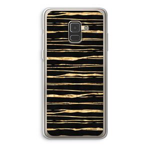CaseCompany Gouden strepen: Samsung Galaxy A8 (2018) Transparant Hoesje