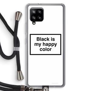 CaseCompany Black is my happy color: Samsung Galaxy A42 5G Transparant Hoesje met koord