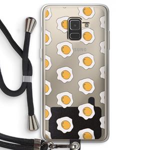 CaseCompany Bacon to my eggs #1: Samsung Galaxy A8 (2018) Transparant Hoesje met koord