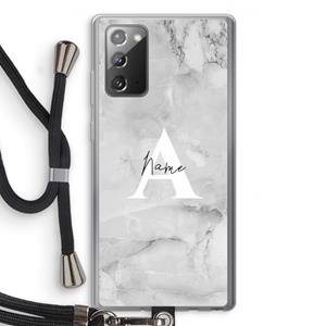 CaseCompany Ivory Marble: Samsung Galaxy Note 20 / Note 20 5G Transparant Hoesje met koord