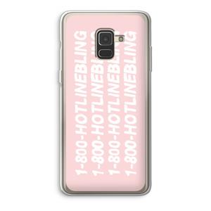 CaseCompany Hotline bling pink: Samsung Galaxy A8 (2018) Transparant Hoesje