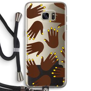 CaseCompany Hands dark: Samsung Galaxy S7 Edge Transparant Hoesje met koord