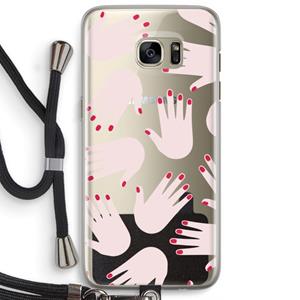 CaseCompany Hands pink: Samsung Galaxy S7 Edge Transparant Hoesje met koord