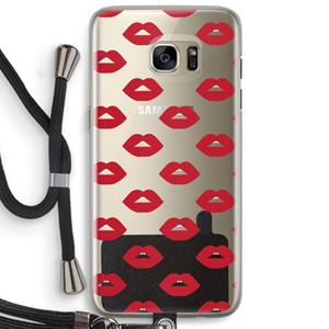 CaseCompany Lips: Samsung Galaxy S7 Edge Transparant Hoesje met koord