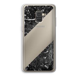 CaseCompany Zwart marmer: Samsung Galaxy A8 (2018) Transparant Hoesje