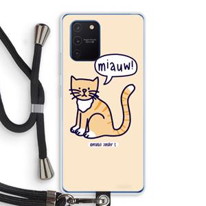 CaseCompany Miauw: Samsung Galaxy Note 10 Lite Transparant Hoesje met koord