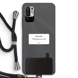 CaseCompany Reminder: Xiaomi Redmi Note 10 5G Transparant Hoesje met koord