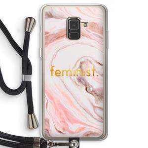 CaseCompany Feminist: Samsung Galaxy A8 (2018) Transparant Hoesje met koord