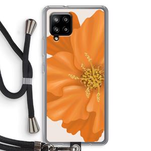 CaseCompany Orange Ellila flower: Samsung Galaxy A42 5G Transparant Hoesje met koord