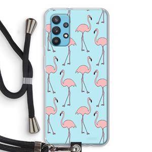 CaseCompany Anything Flamingoes: Samsung Galaxy A32 4G Transparant Hoesje met koord
