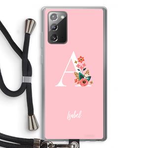 CaseCompany Pink Bouquet: Samsung Galaxy Note 20 / Note 20 5G Transparant Hoesje met koord