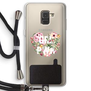 CaseCompany GRL PWR Flower: Samsung Galaxy A8 (2018) Transparant Hoesje met koord