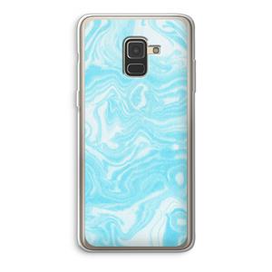CaseCompany Waterverf blauw: Samsung Galaxy A8 (2018) Transparant Hoesje
