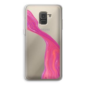 CaseCompany Paarse stroom: Samsung Galaxy A8 (2018) Transparant Hoesje