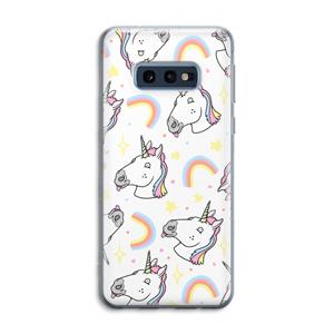 CaseCompany Rainbow Unicorn: Samsung Galaxy S10e Transparant Hoesje