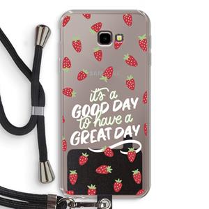 CaseCompany Don't forget to have a great day: Samsung Galaxy J4 Plus Transparant Hoesje met koord
