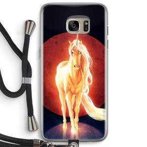 CaseCompany Last Unicorn: Samsung Galaxy S7 Edge Transparant Hoesje met koord