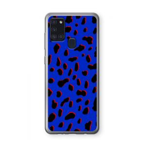 CaseCompany Blue Leopard: Samsung Galaxy A21s Transparant Hoesje