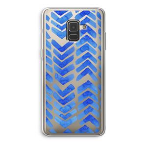 CaseCompany Blauwe pijlen: Samsung Galaxy A8 (2018) Transparant Hoesje